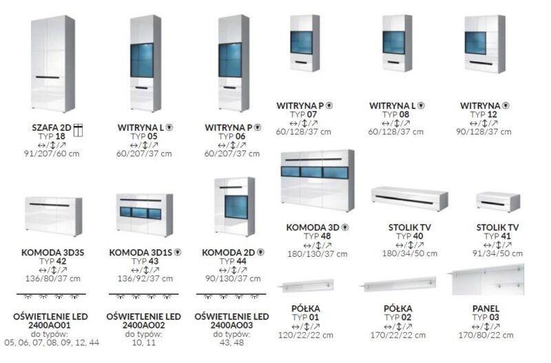 Półka wisząca HEKTOR dłuższa TYP02 biały laminat+ biały polysk + membrana - obrazek 4