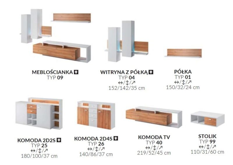 Szafka RTV BOTA 40 biały/beton Colorado - obrazek 6