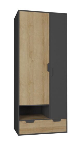 Szafa NANO System 2 Grafit + Dąb Riviera