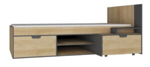 Łóżko NANO System 13 Grafit/Dąb Riviera